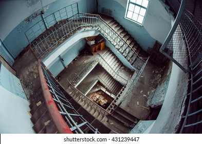 stairs. old building. abandoned building. old factory. Old Stairs. great space