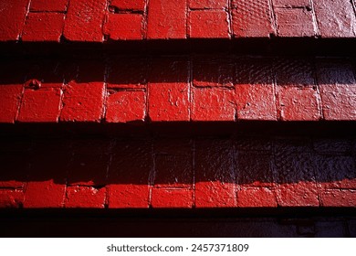 Stairs from red bricks texture backdrop