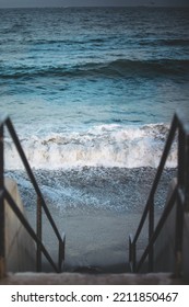 Stairs To A Stormy Ocean : New England Background