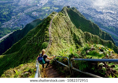 Stairway to Heaven, Haiku Stairs, Hawaii, Oahu, USA