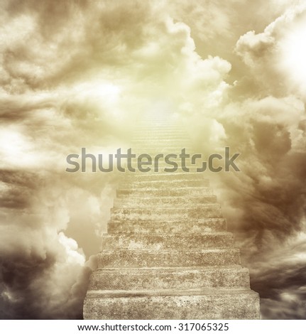 Stairway leading up to heavenly sky