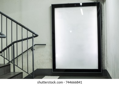 Stairway In Parking Garage Billboard Mockup