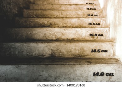 The stairway that has numbers indicates the number of calories on the steps