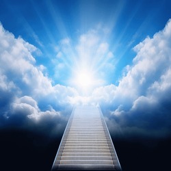 Stairway Through The Clouds To The  Heavenly Light. Stairway To Heaven