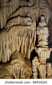 Stalactite stalagmite cavern. Stalactite cave in Israel