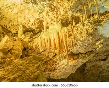 Stalactites In Crystal Cave In Yanchep National Park, One Of More Than 400 Limestone Caves Recorded In The Park.