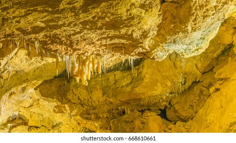 Stalactites In Crystal Cave In Yanchep National Park, One Of More Than 400 Limestone Caves Recorded In The Park.