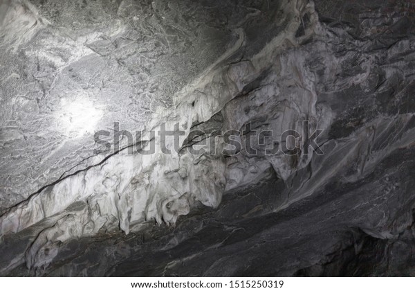 Stalactites Hanging Ceiling Cave Underground Mountain Stock