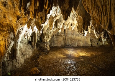 Stalactites and stalagmites in Pastena cave in Fronzinone in Lazio in Italy - Shutterstock ID 2004323753