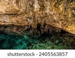 Stalactites and stalagmites in underground Cave