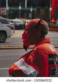 Stamford, Connecticut/USA - September 16, 2019:Demonstrator At Purdue Pharma Headquarters