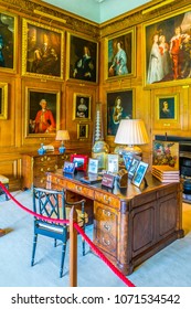 STAMFORD, UNITED KINGDOM, APRIL 9, 2017: Interior of the Burghley house near Stamford, England