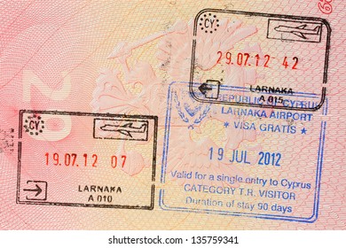 Stamp Of Cyprus Visa In Russian Passport