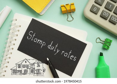 Stamp duty rates is shown on the photo using the text - Shutterstock ID 1978450415