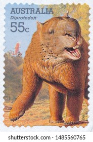 A Stamp Printed In Australia Shows An Australia Animal - Diprotodon, Circa 2008.