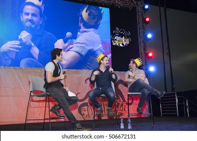 STAN LEES LOS ANGELES COMIC CON: October 29, 2016, Los Angeles, California. 
Actors Richard Speight Jr And Rob Benedict Of The TV Show Supernatural Discuss The Webseries Kings Of Con With Leo Camacho.