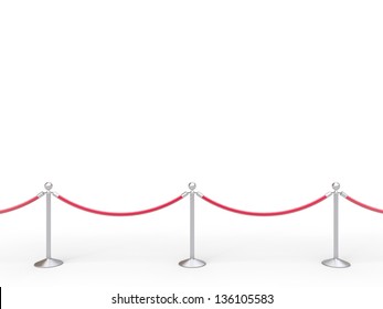 stanchions barrier isolated on white - Shutterstock ID 136105583