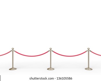 Stanchions Barrier Isolated On White