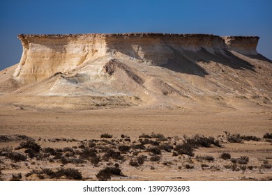 Stand Alone Mountain in the Middle of Desert in Qatar