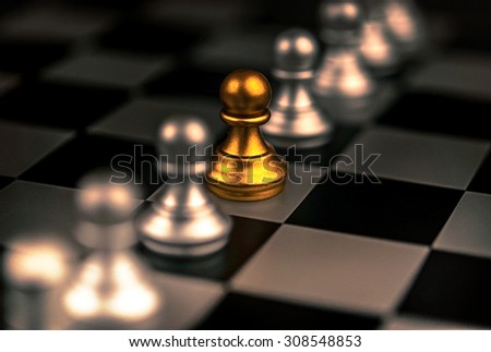 Stand out of a crowd individuality concept Odd Chess Piece