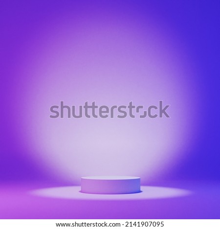 Stand for a product on neon background