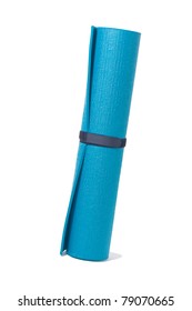 Stand Roll Yoga Mat On White And Path