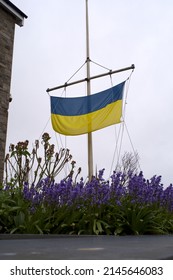 Stand With Ukraine Flag Cornwall Count Council Newquay England UK