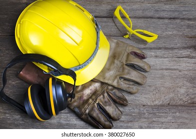 Standard construction safety equipment - Shutterstock ID 380027650