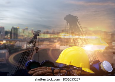 Standard construction safety and construction site background . Safety  concept .