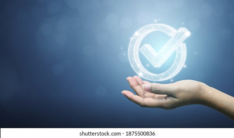 Standard quality control certification assurance guarantee. Concept of internet business technology digital - Shutterstock ID 1875500836