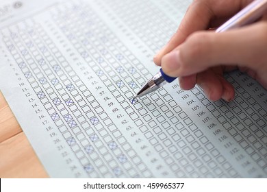 Standard Test Form Selective Focus On Answer Sheet