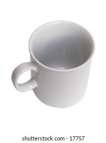 A standard white coffee cup isolated on white with clipping path.