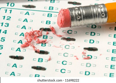 Standardized Quiz Or Test Score Sheet With Multiple Choice Answers