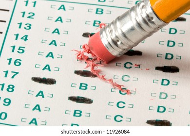 Standardized Quiz Or Test Score Sheet With Multiple Choice Answers