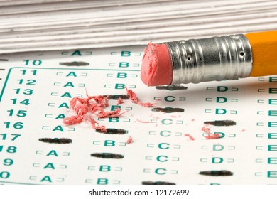 Standardized Quiz Or Test Score Sheet With Multiple Choice Answers