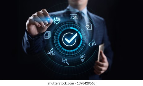 Standards quality Assurance control standardisation and certification concept. - Shutterstock ID 1398429563