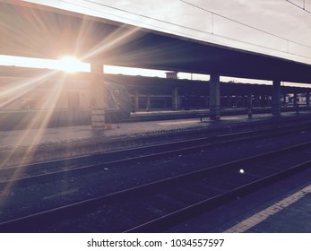 Standing alone at the platform before sunset.
