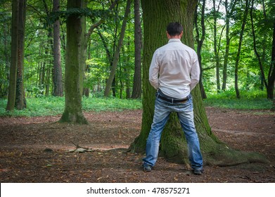 Men Pissing In Nature