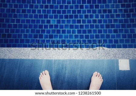 Similar – #A# at the pool 1 Mensch