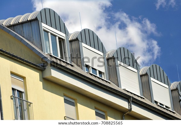 Standing Seam Metalroof Anodized Dormer Windows Stock Photo Edit
