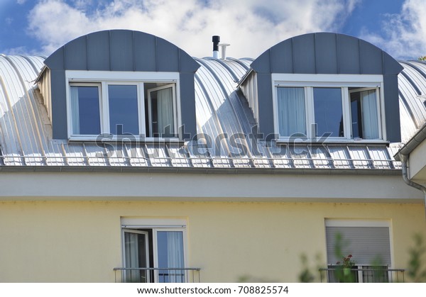 Standing Seam Metalroof Anodized Dormer Windows Stock Photo Edit