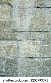 A standing stone wall