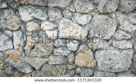 A standing stone wall. Stone background