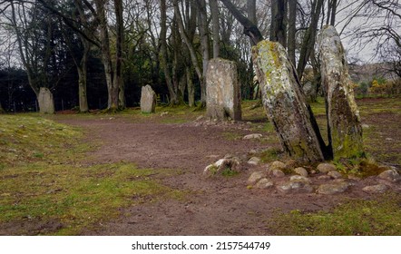 The Standing Stones At The Clava Cairns Bronze Age Cemetery Complex Near Culloden In Scotland, UK
