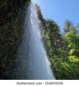 Standing Under A Waterfall POV In Oregon