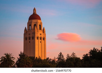 Stanford University Hoover Tower At Sunset