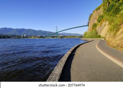 Stanley Park Seawall In Vancouver, Canada