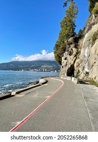 Stanley Park Seawall View By Cycling 