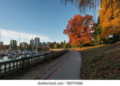 Stanley Park Vancouver Sea Wall On A Fall Day