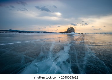 Stap On The Ice In Lake Baikal